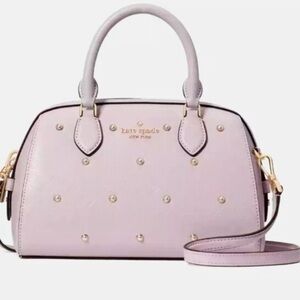 KATE SPADE Madison Pearl Studded Duffle Crossbody Lilac Moon Handbag Purse
